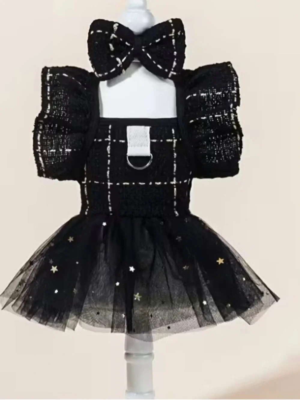 Black Star Tulle Kids Costume Dress with Bow